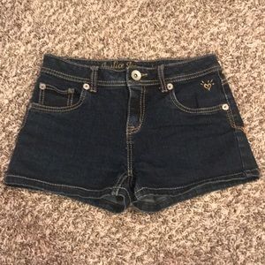 Justice dark denim shorts